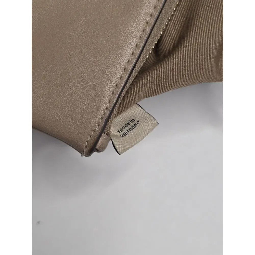 Coach CR392 Large Corner Zip Wristlet Taupe Smooth Leather *